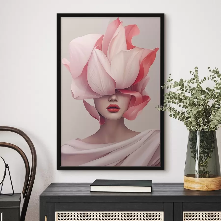 fototapet Portret de femeie cu petale mari f44812