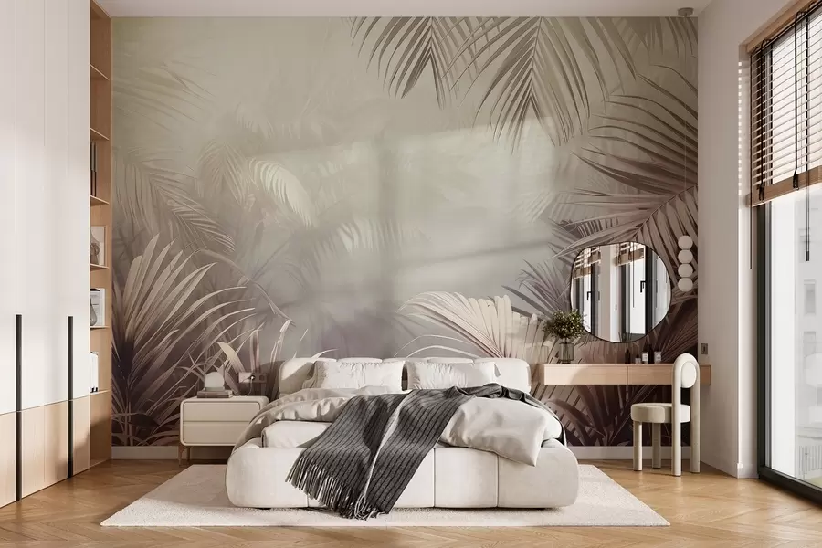 fototapet junglă tropicală cu o nuanță neutră w04142v1