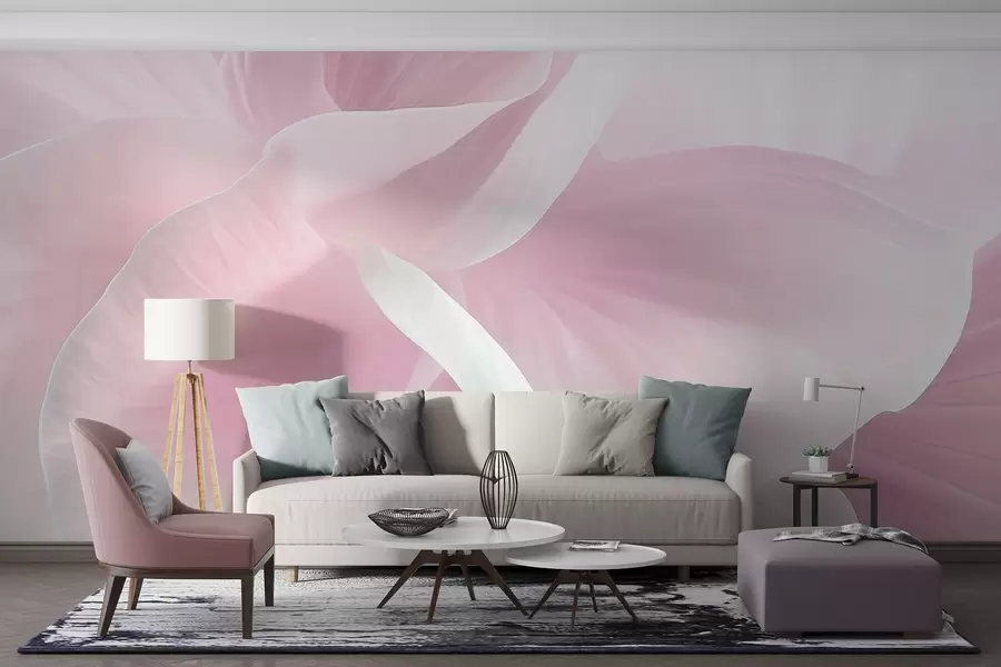 fototapet Floare abstractă texturată cu petale delicate, iluminare moale, compoziție elegantă, estetică minimalistă w09211v1