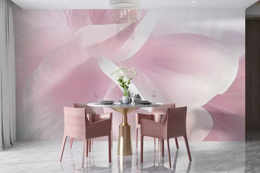 fototapet Floare abstractă texturată cu petale delicate, iluminare moale, compoziție elegantă, estetică minimalistă w09211v1