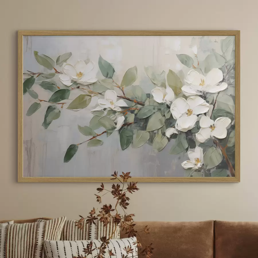 fototapet Magnolie în verde pal f44853