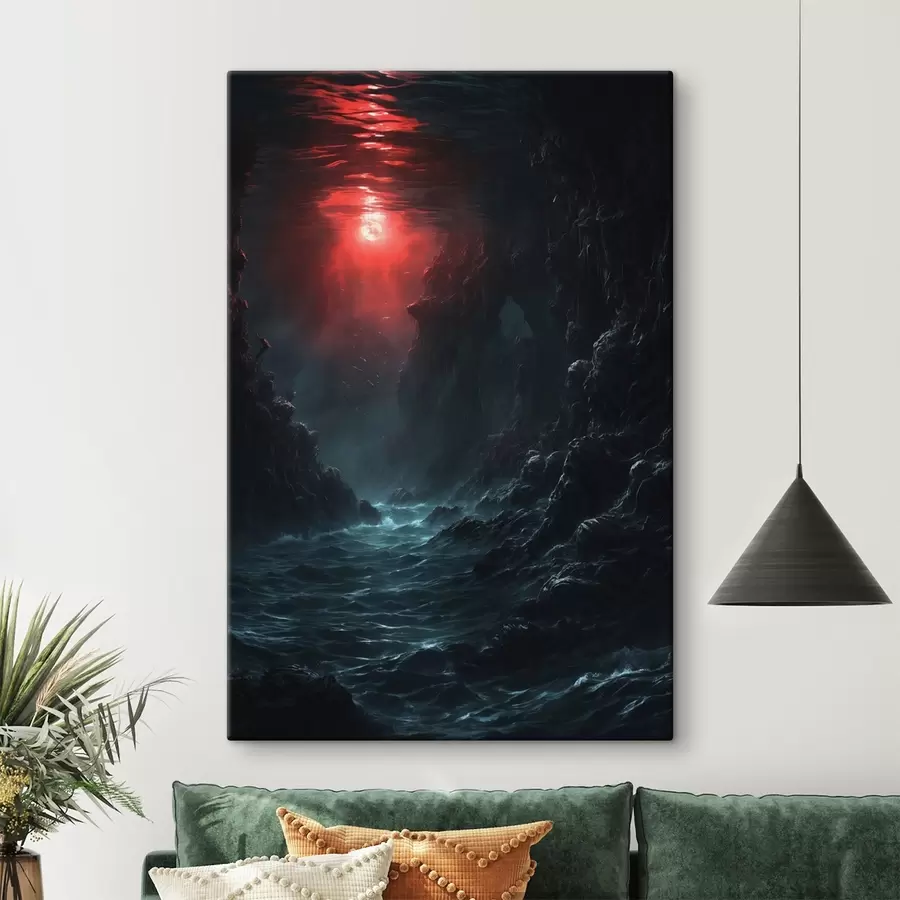 Tablouri Defileu marin întunecat cu lumină roșie de sus s44870