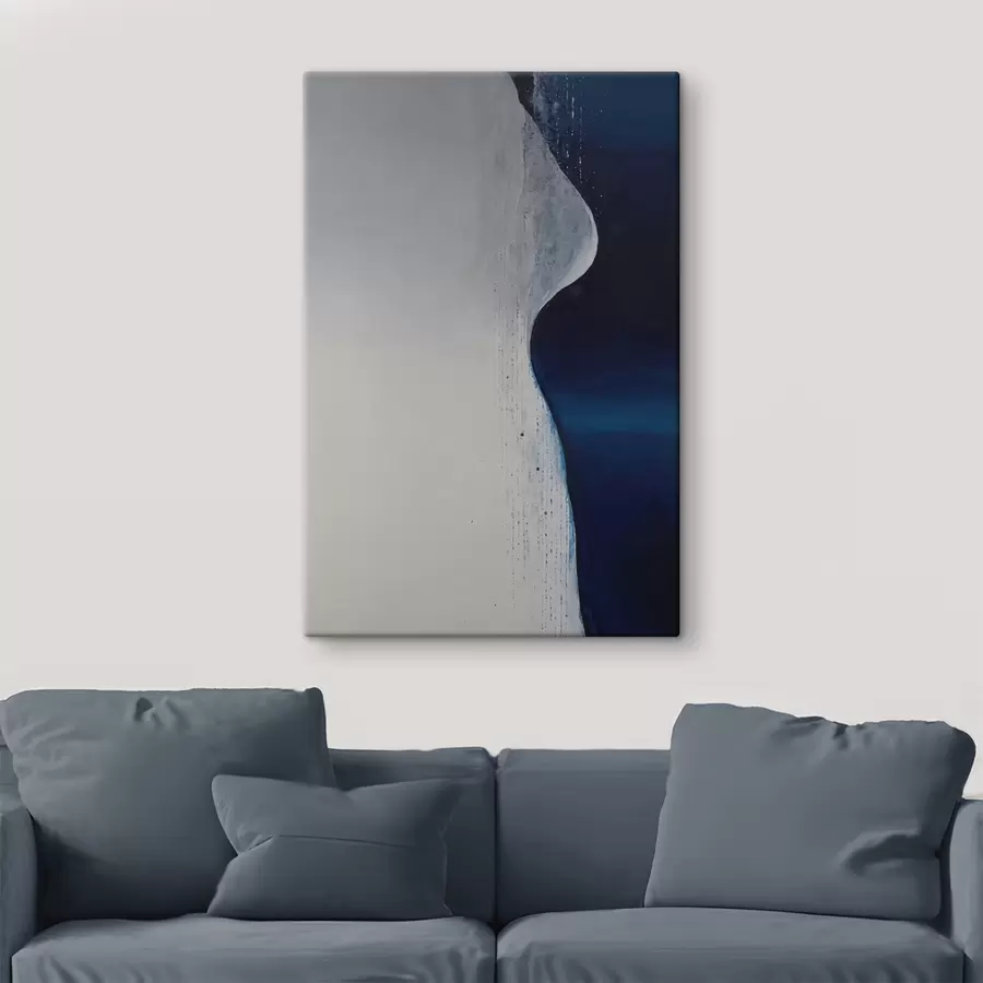 Tablouri Abstracție în formă de val cu alb și albastru paleta albastru paleta s44895