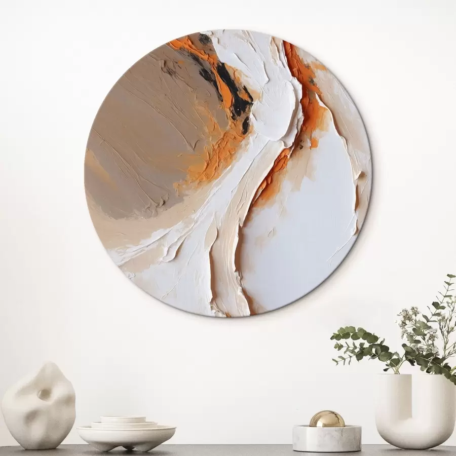 Tablouri Pastel moale cu accent portocaliu și tușe netede r44874