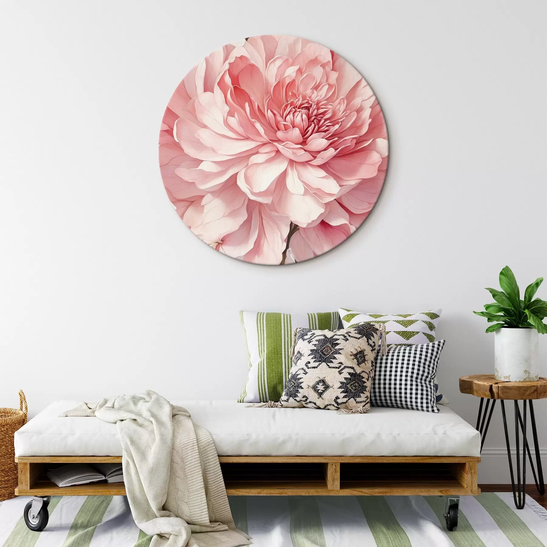 Tablouri Bujor roz aproape cu iluminare moale r44891