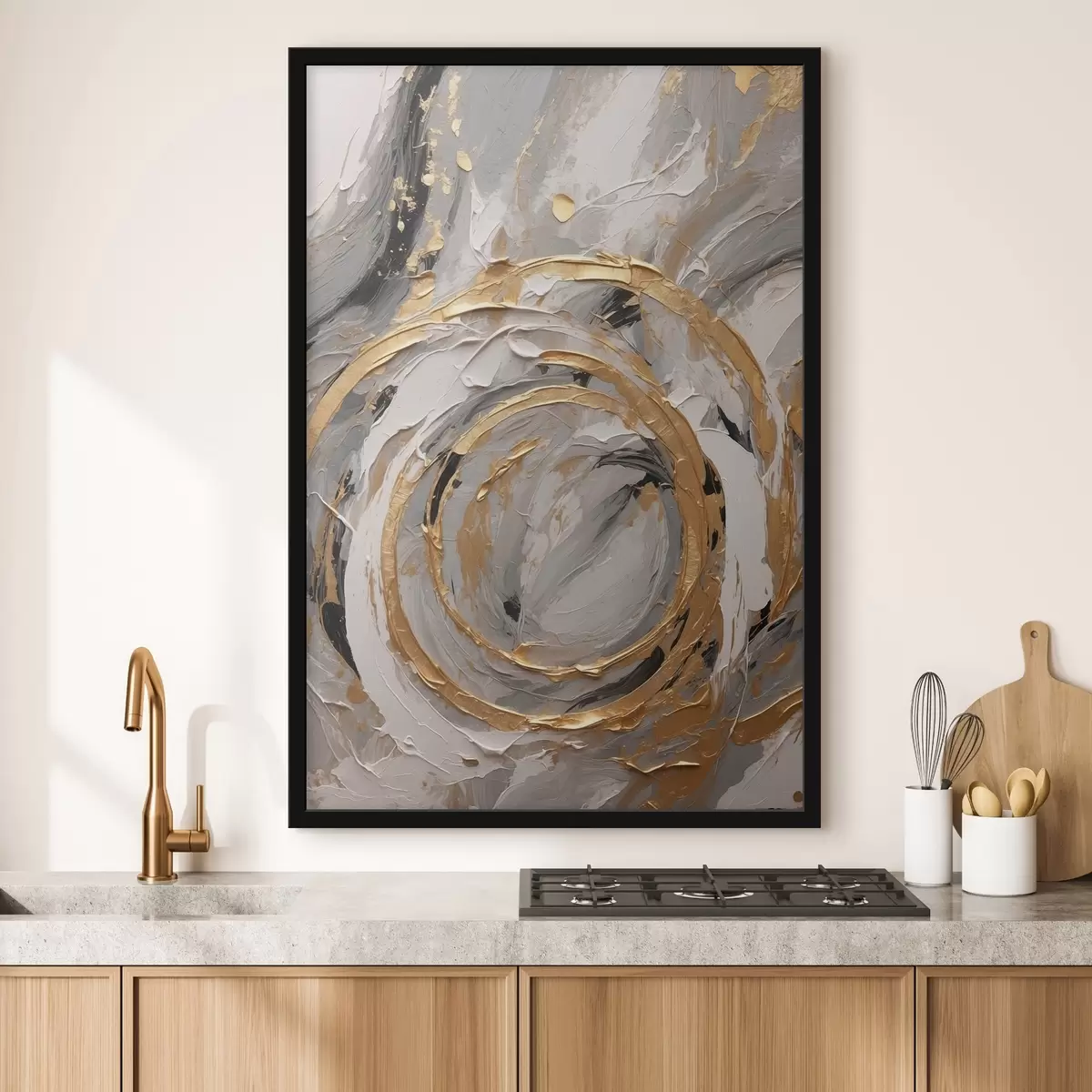 Poster Textură abstractă cu cercuri și pasteluri f44876