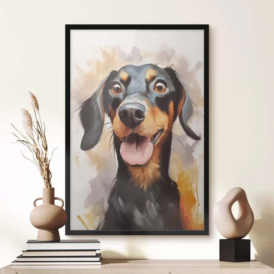 fototapet Pictură imitație Dachshund f44818