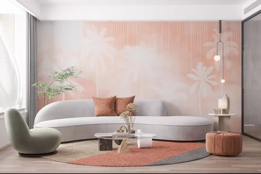 fototapet Ceață cu palmieri w04180