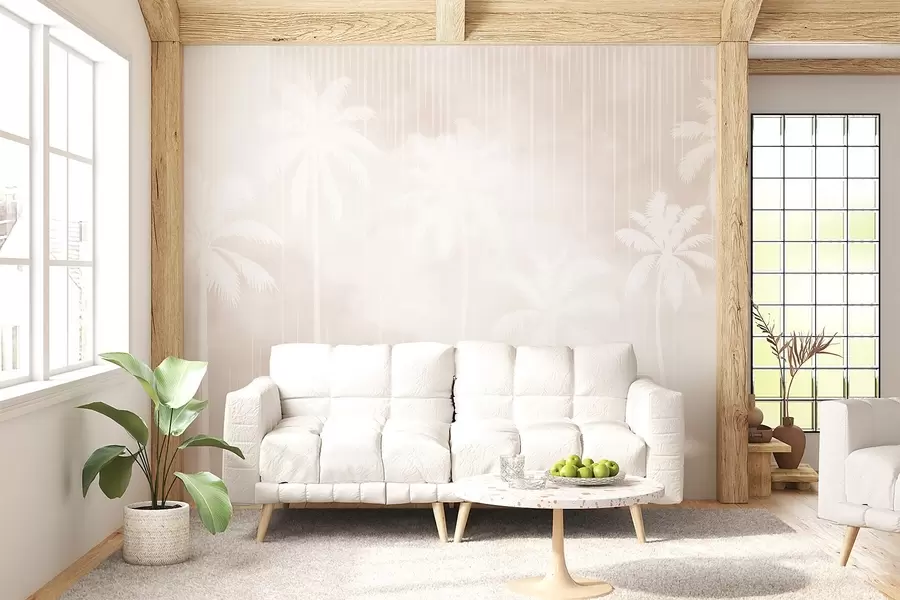 fototapet Ceață cu palmieri w04180v2