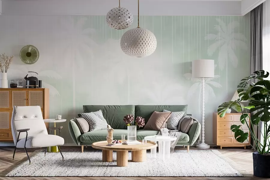 fototapet Ceață cu palmieri w04180v3