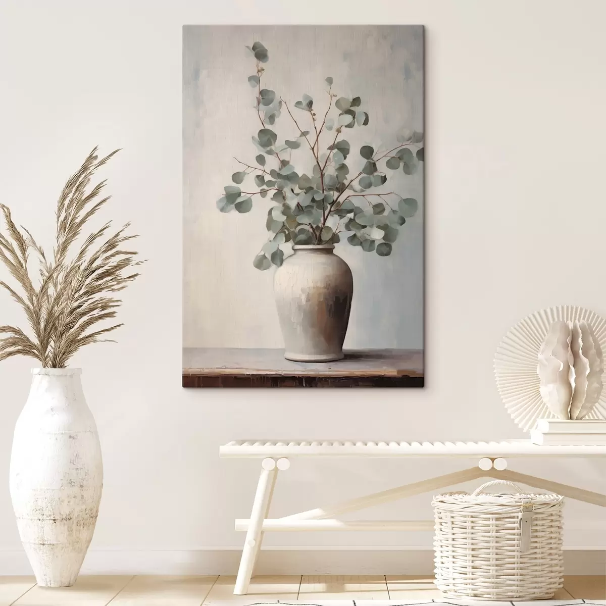 Tablouri Ramuri de eucalipt într-o vază de lut s44906