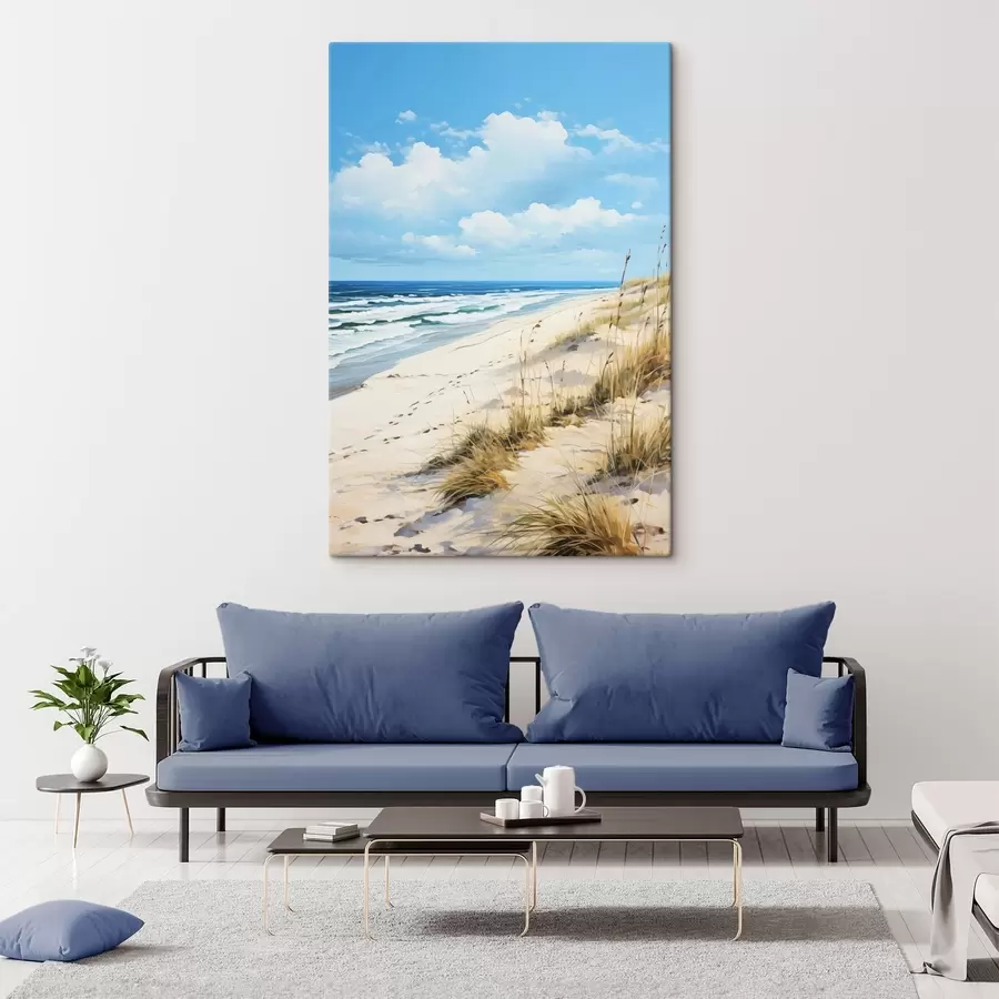 fototapet Iarbă pe coastă sub un cer albastru s44917