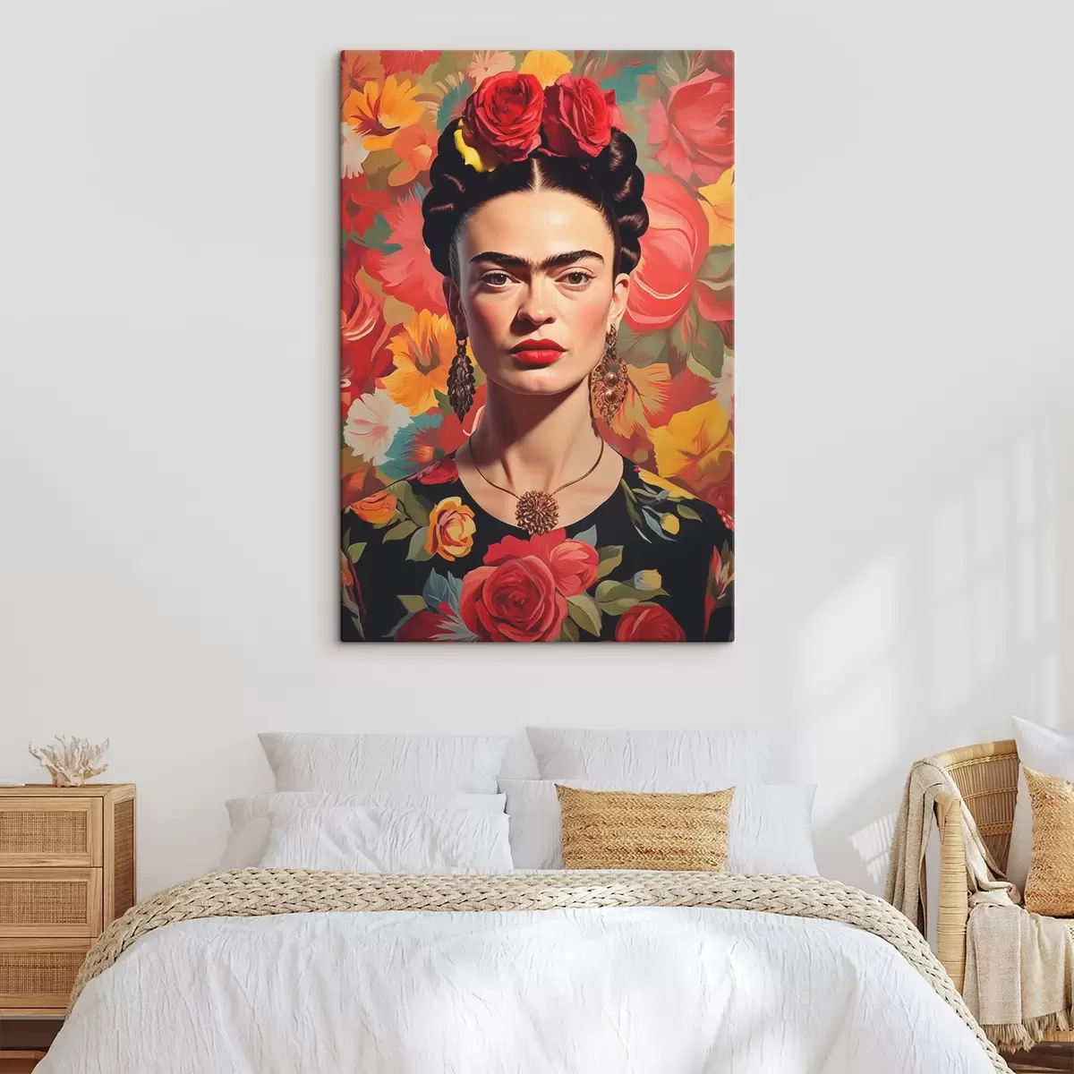 Tablouri Portret pe fundal de flori s44920