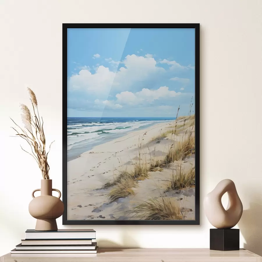 fototapet Iarbă pe coastă sub un cer albastru f44917