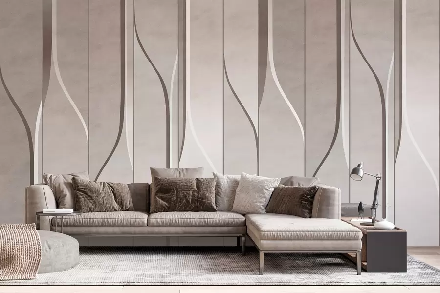 fototapet imitație de panouri de perete în tonuri de bej w04169