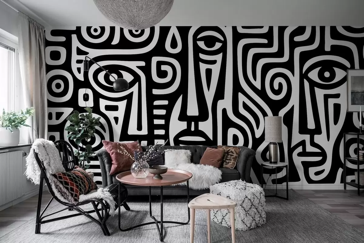 fototapet Detalii faciale stilizate w04186