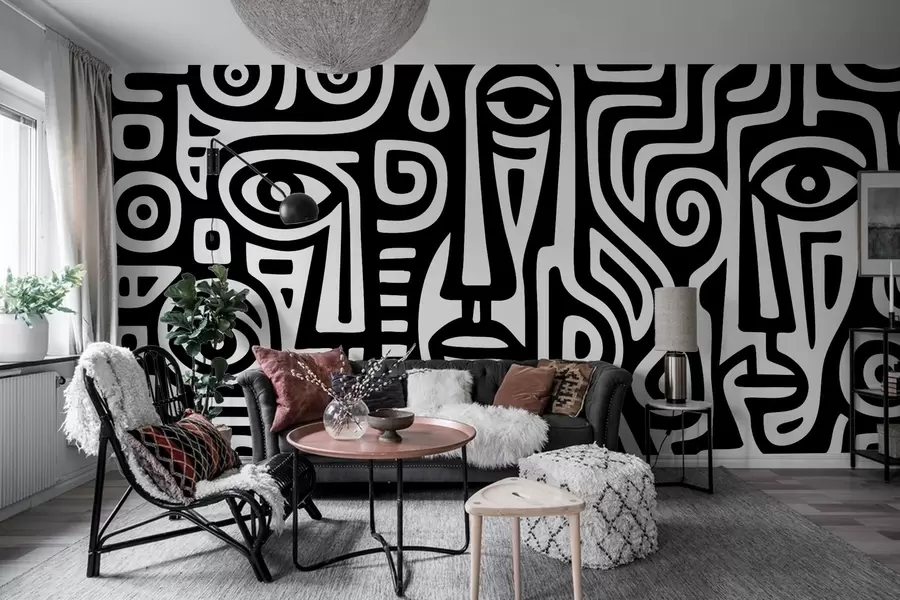 fototapet Detalii faciale stilizate w04186