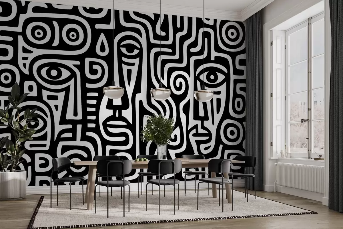 fototapet Detalii faciale stilizate w04186