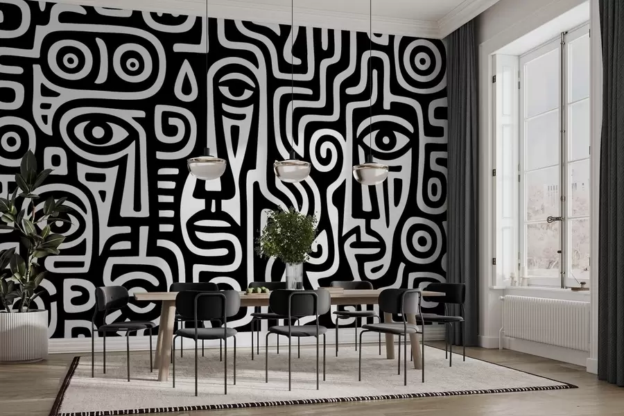 fototapet Detalii faciale stilizate w04186