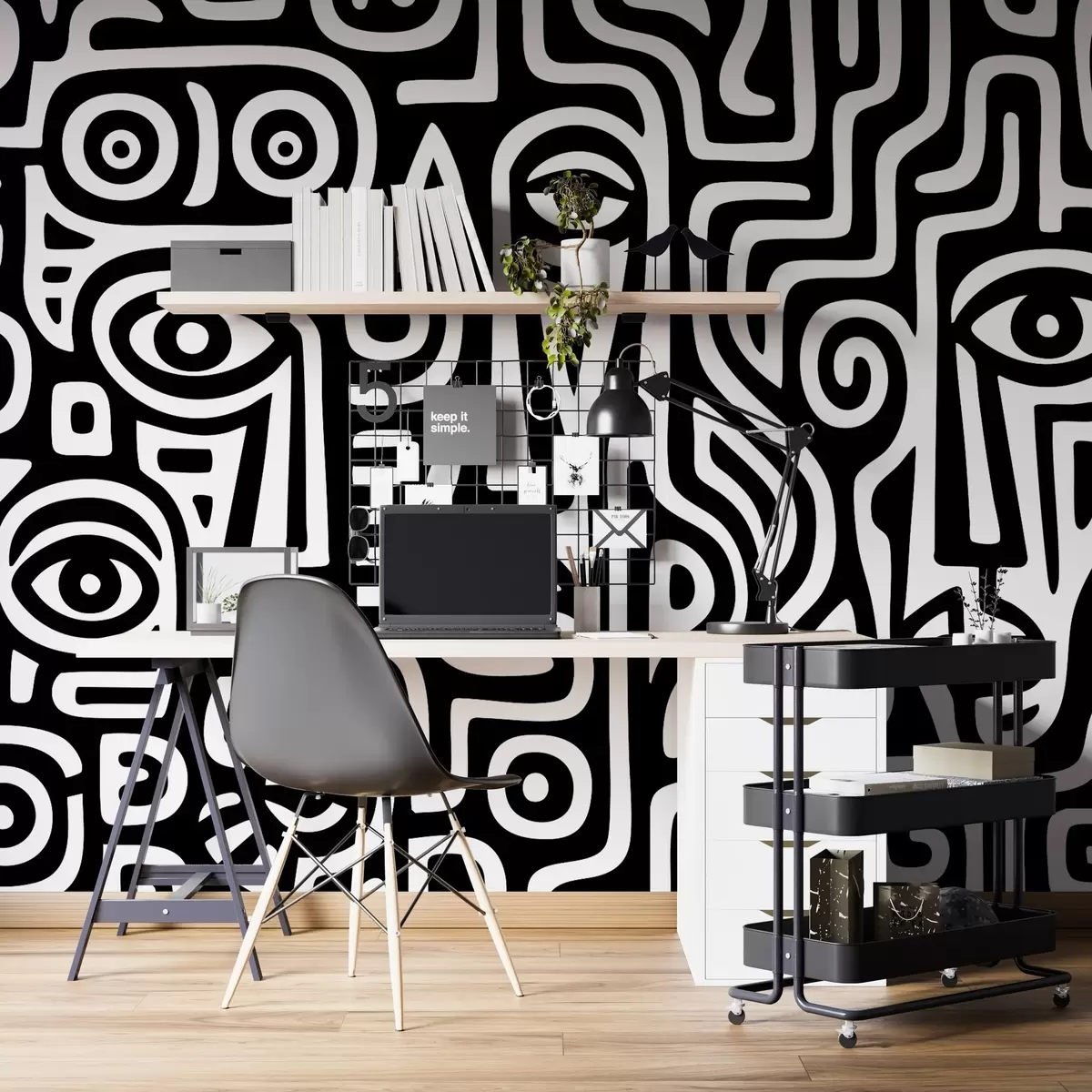 fototapet Detalii faciale stilizate w04186