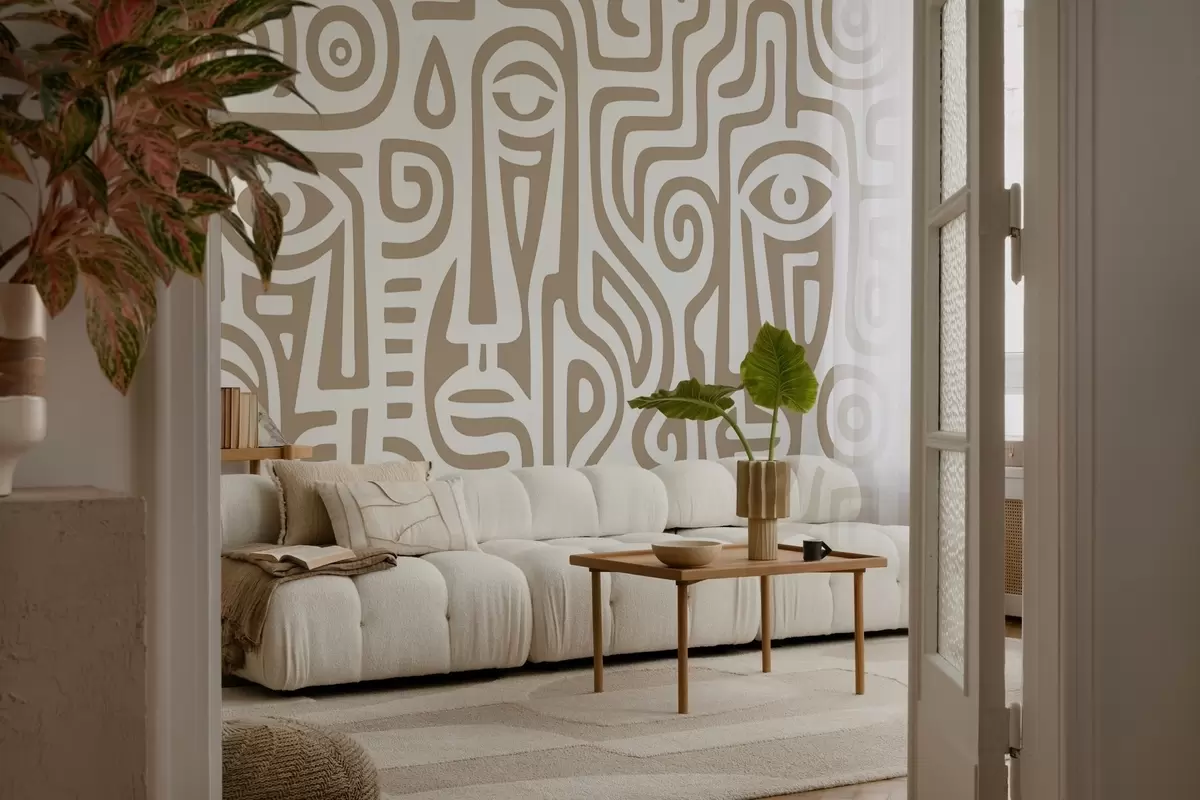 fototapet Detalii faciale stilizate w04186v2