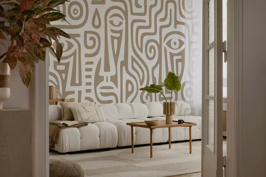 fototapet Detalii faciale stilizate w04186v2