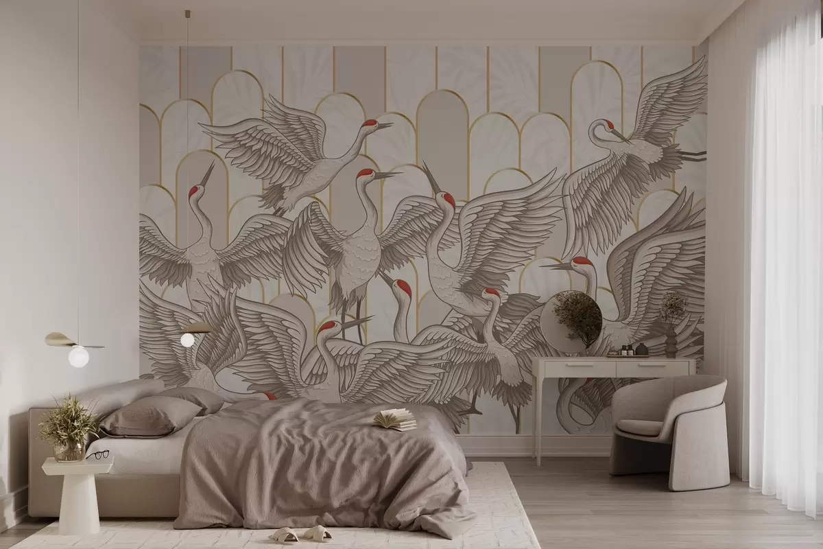 fototapet Păsări și arcuri de epocă w04193