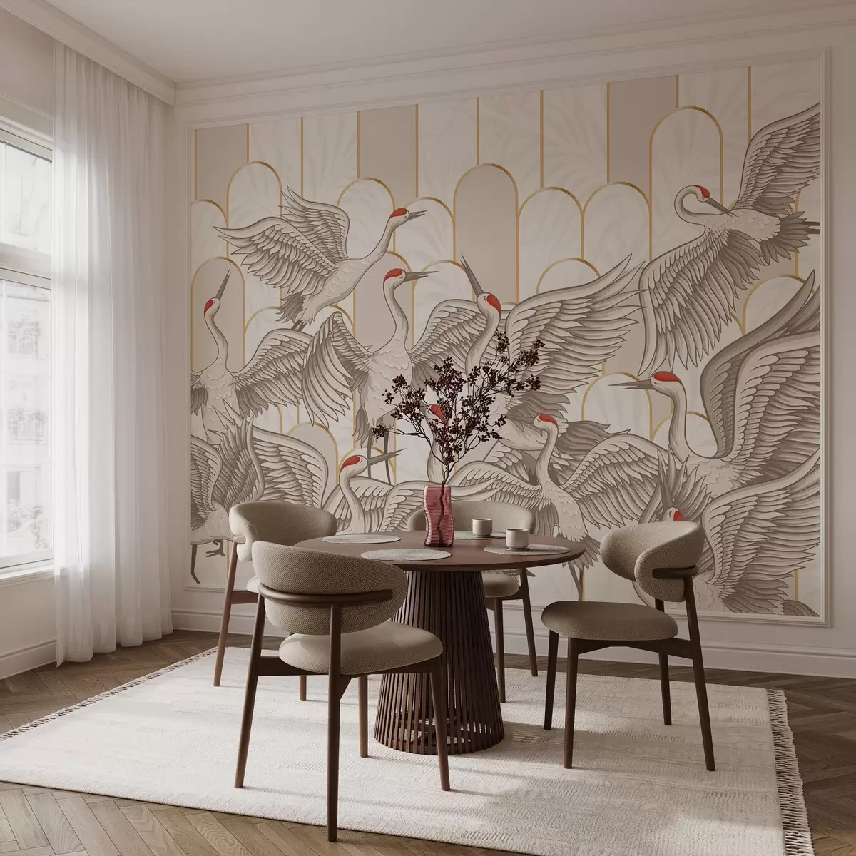 fototapet Păsări și arcuri de epocă w04193