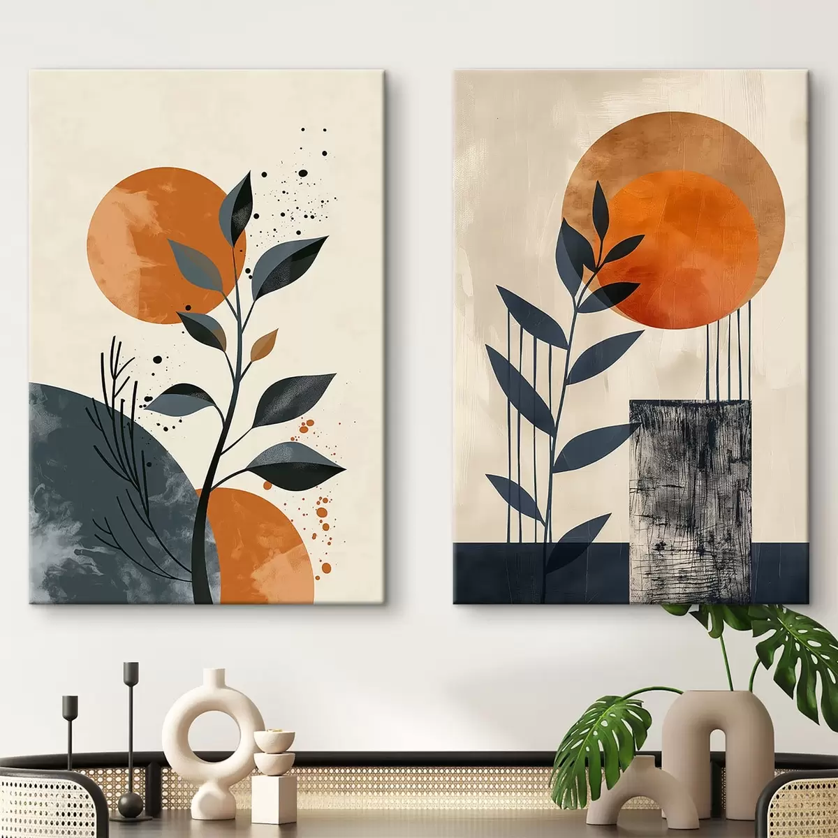 Tablouri Frunze la apus de soare m00469