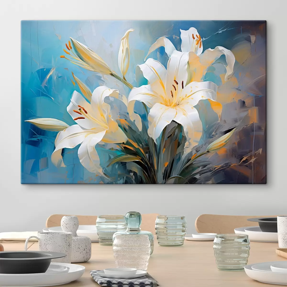 Tablouri Crini abstracte pe un fundal colorat în stil artistic s44849