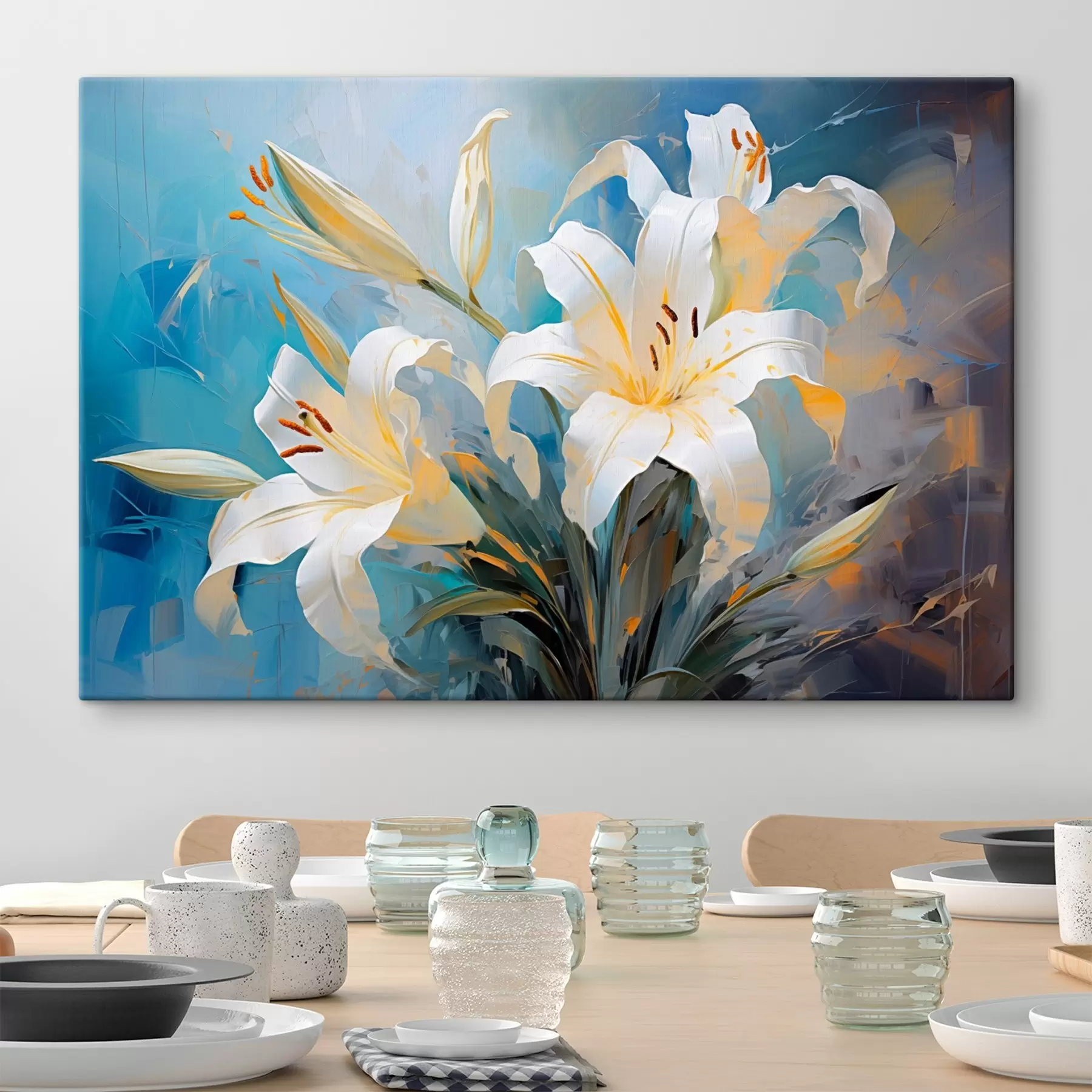 Tablouri Crini abstracte pe un fundal colorat în stil artistic s44849