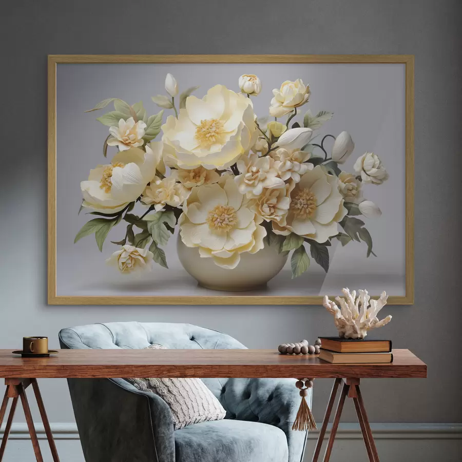 fototapet Buchet floral luxuriant în tonuri pastelate f44846