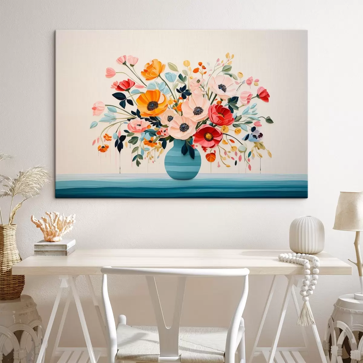 Tablouri Buchet colorat într-o vază albastră în stil decorativ s44937