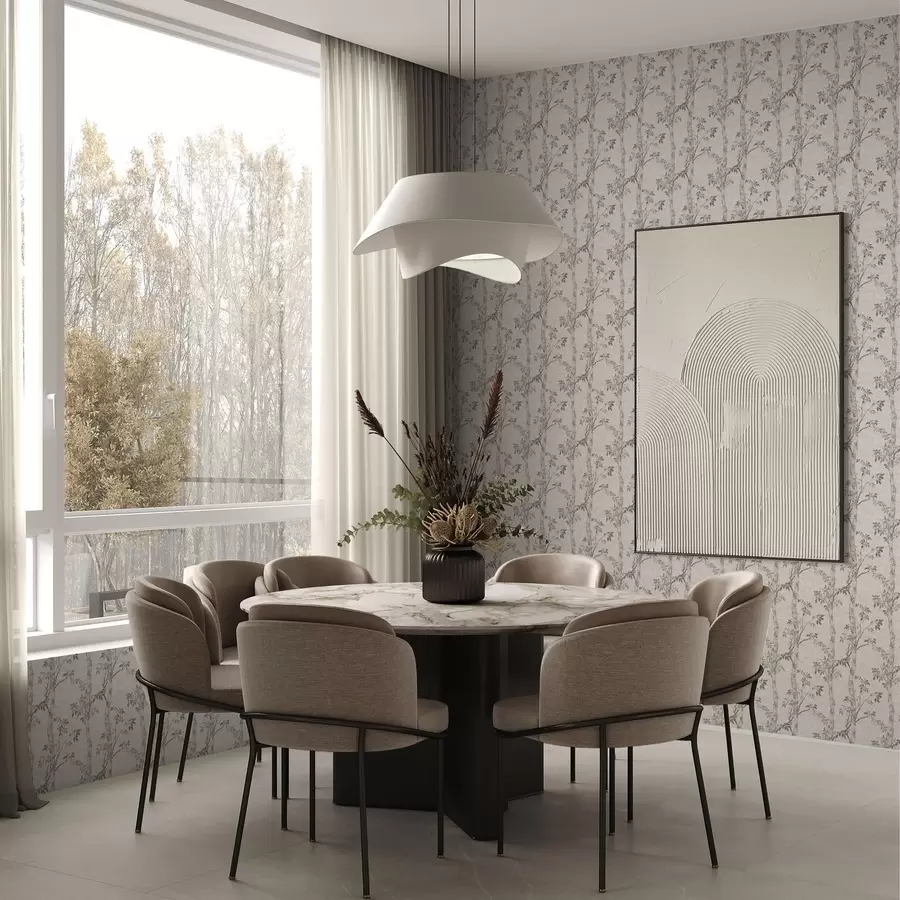 fototapet Ramuri de mesteacăn cu frunze, fundal texturat a00257v1