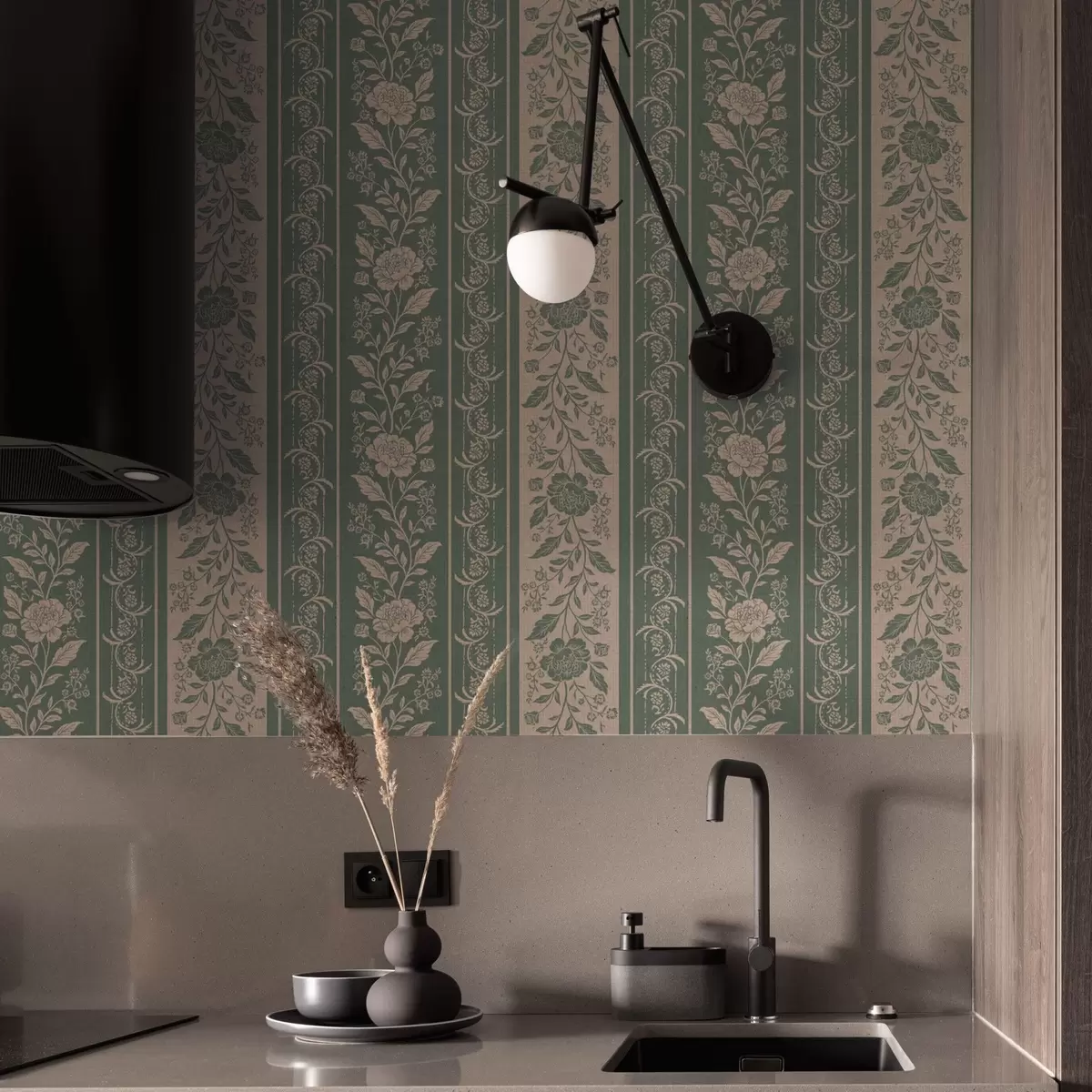 Wallpaper Dungi verticale cu model floral a00273