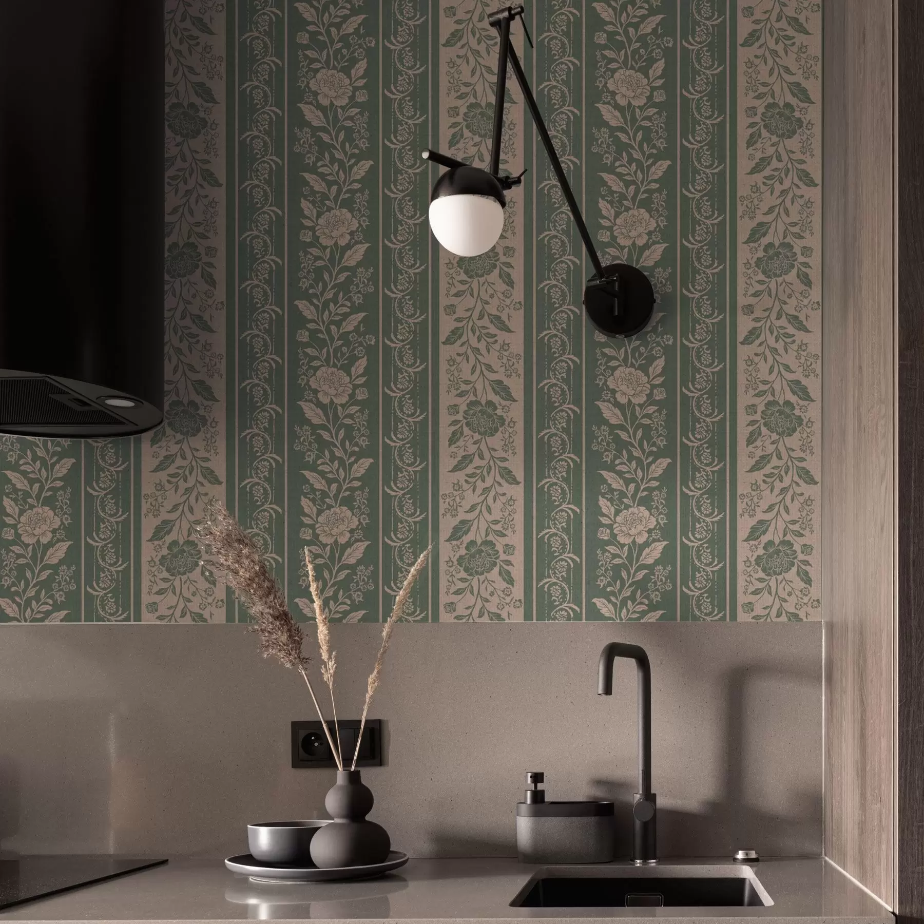 fototapet Dungi verticale cu model floral a00273