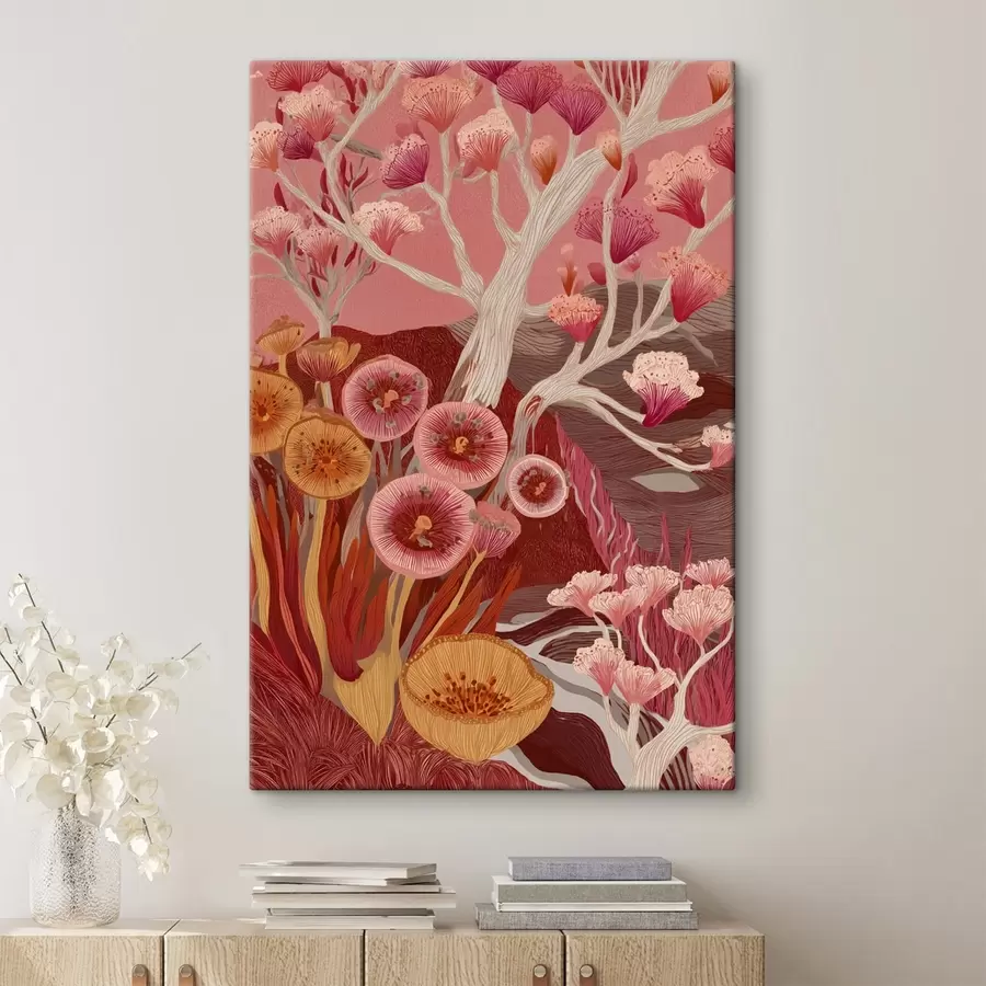 Tablouri Flori de epocă, artă geometrică, desen în stil acrilic s44976