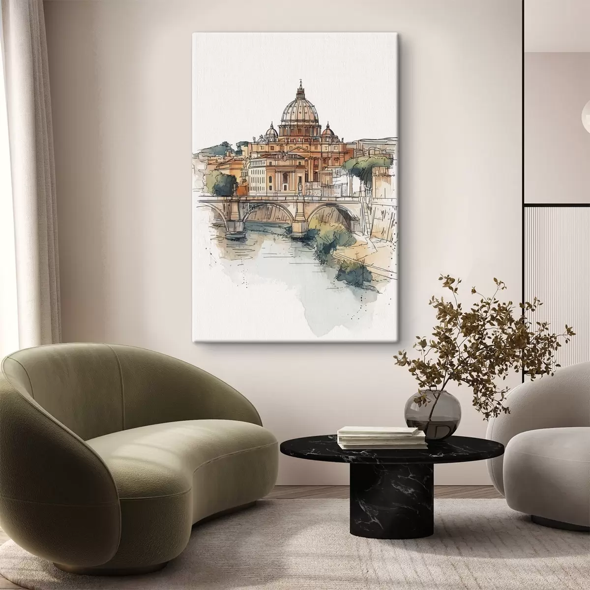 Tablouri Acuarelă Roma oraș, schiță desen, arhitectură  s44983