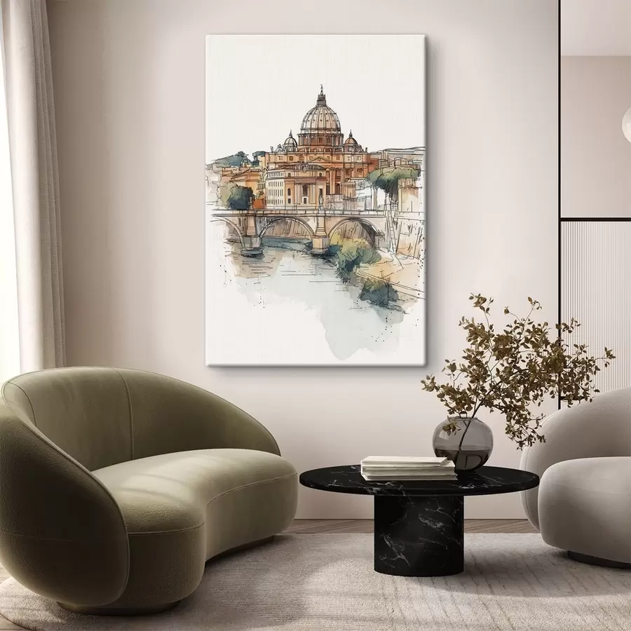 Tablouri Acuarelă Roma oraș, schiță desen, arhitectură  s44983