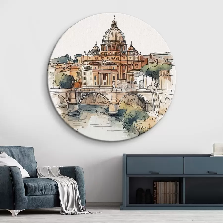 Tablouri Acuarelă Roma oraș, schiță desen, arhitectură r44983