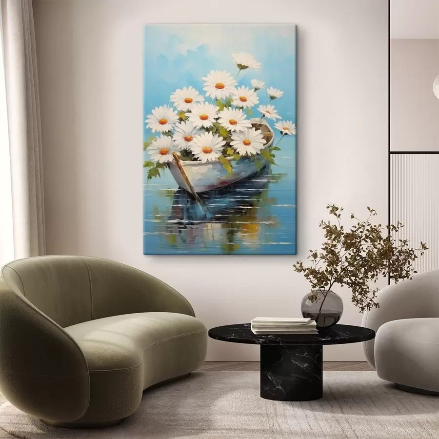Tablouri Margarete într-o barcă pe apă s44987