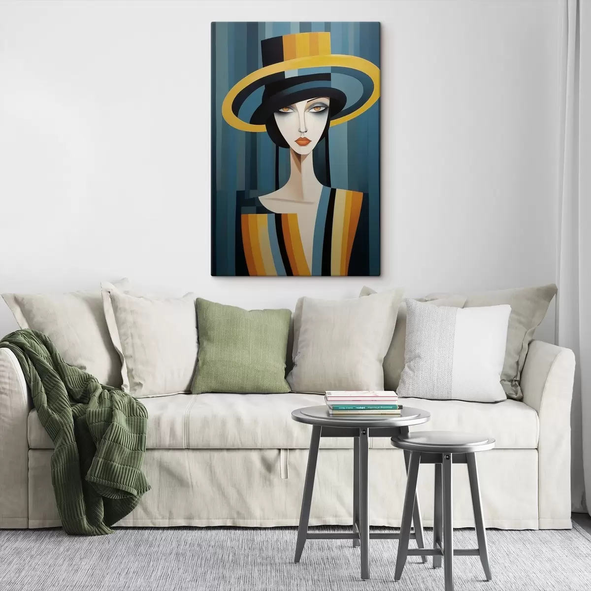 Tablouri Portret abstract de femeie într-o pălărie s44990