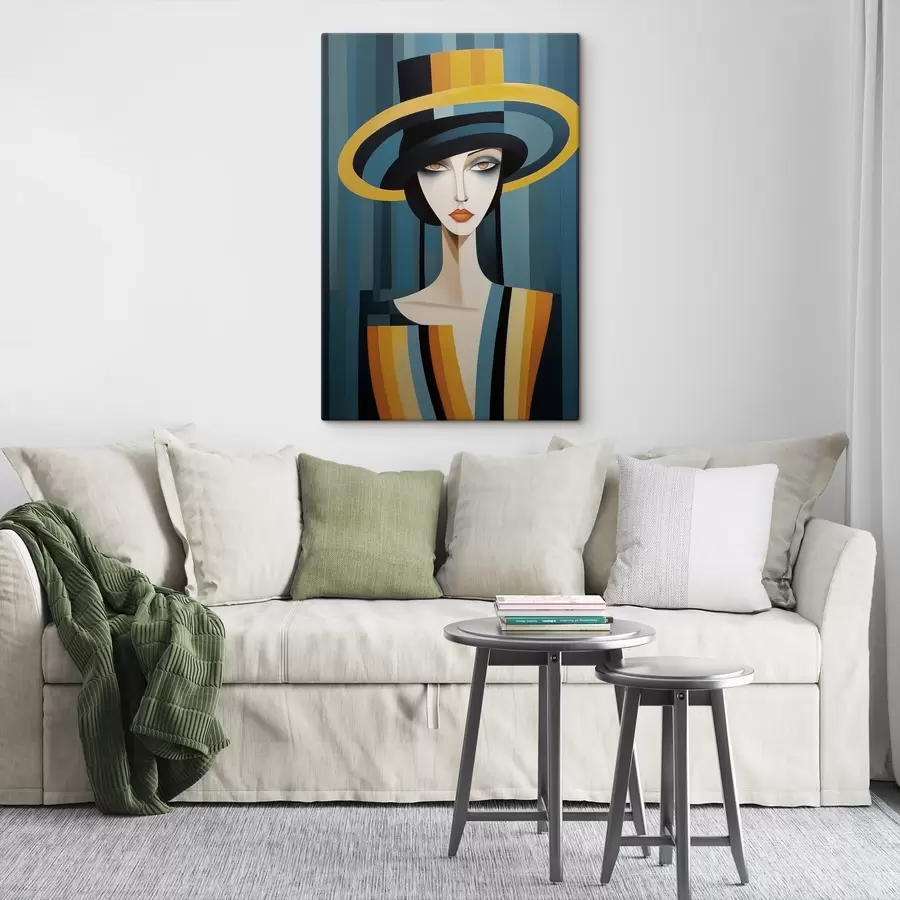 Tablouri Portret abstract de femeie într-o pălărie s44990