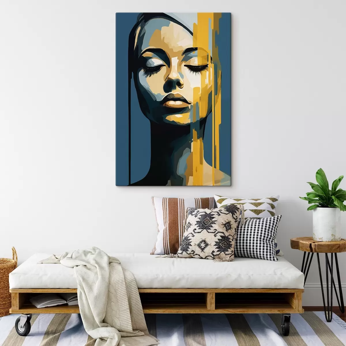 Tablouri Portret de femeie cu ochii închiși s45007