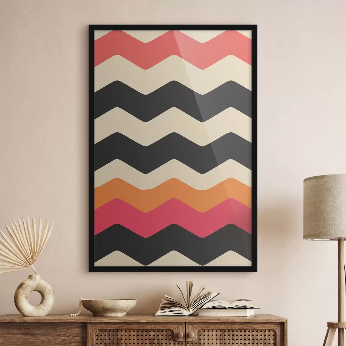 Poster Model geometric cu dungi ondulate f45004