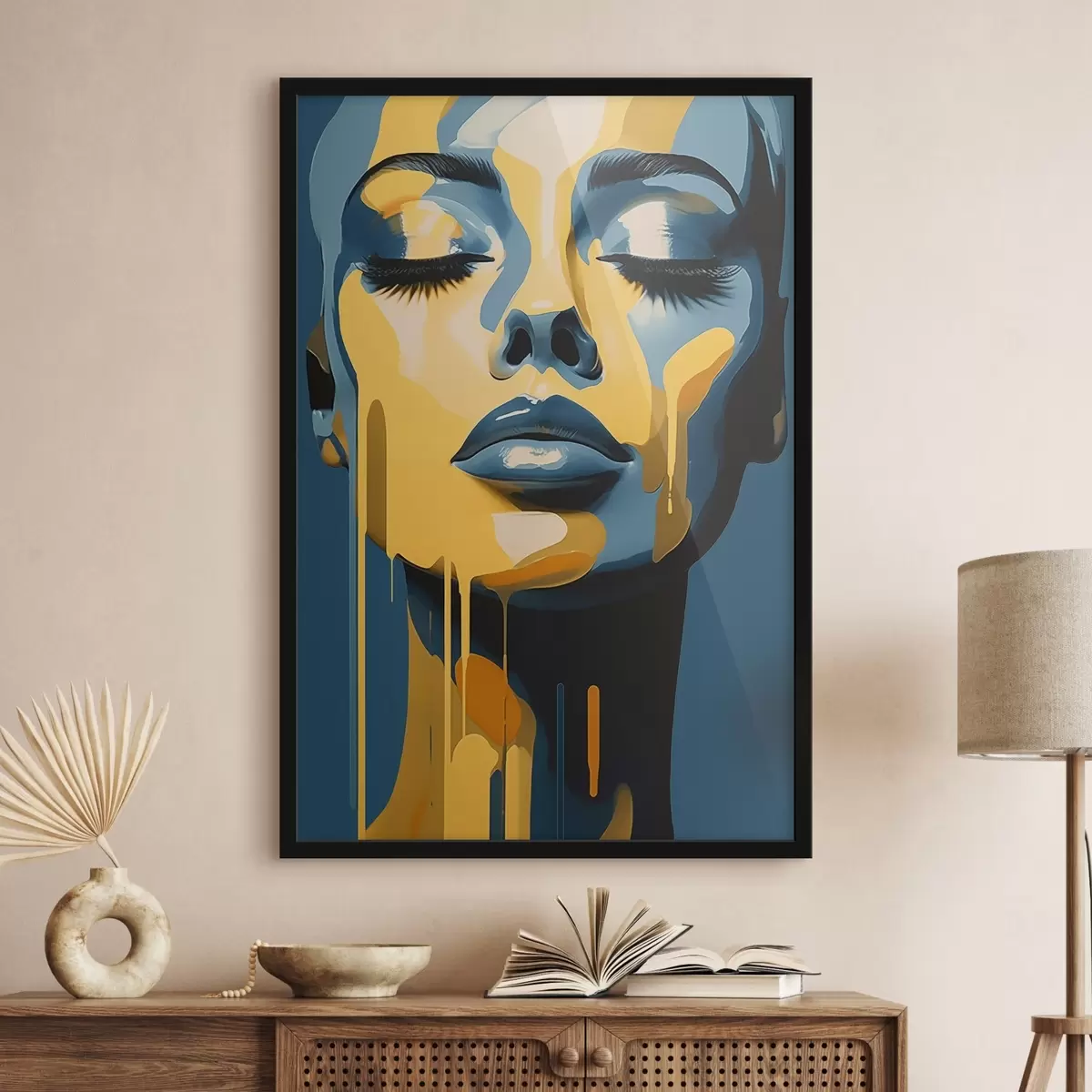 Poster Portret de femeie cu ochii închiși f45006