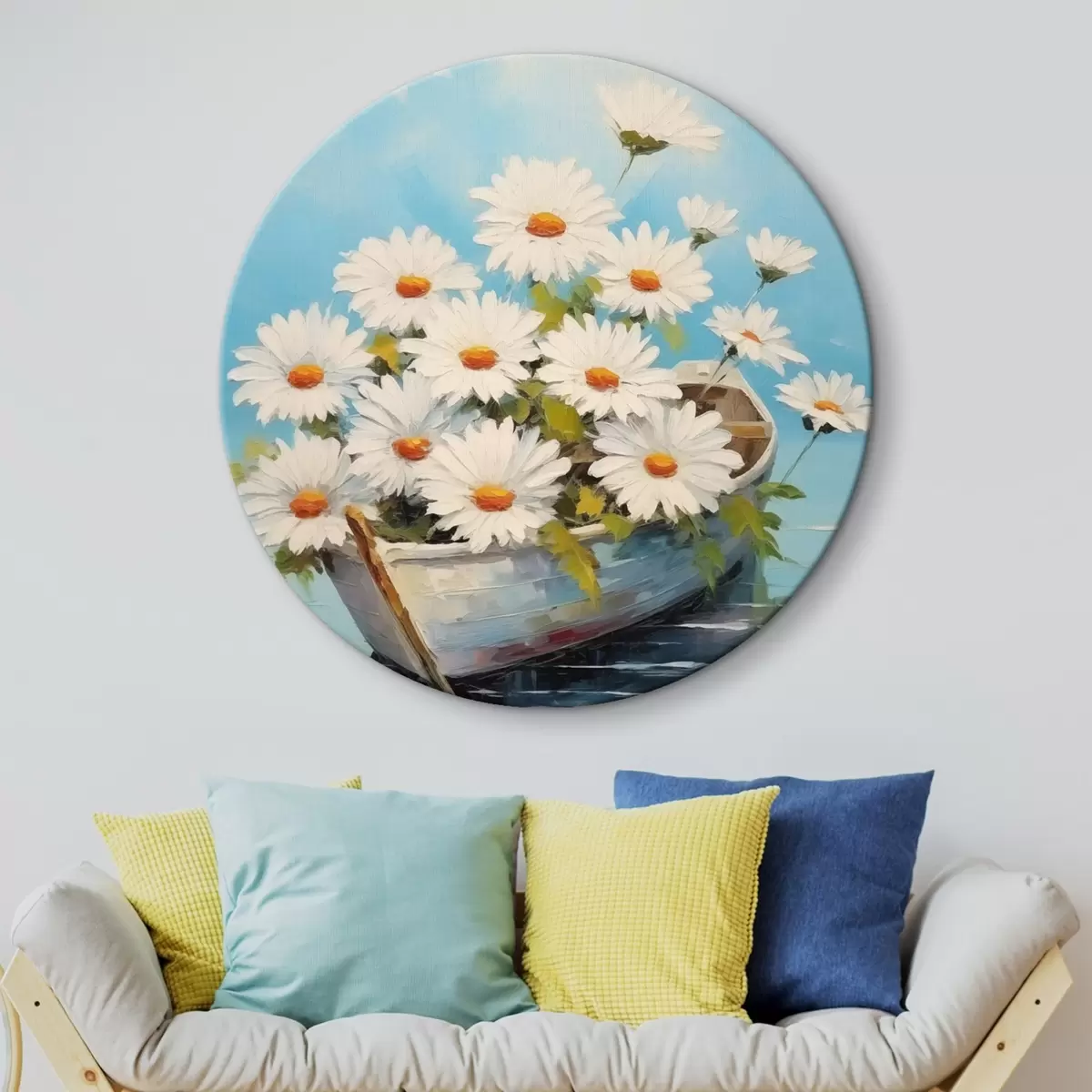 Picturi rotunde Margarete într-o barcă pe apă r44987