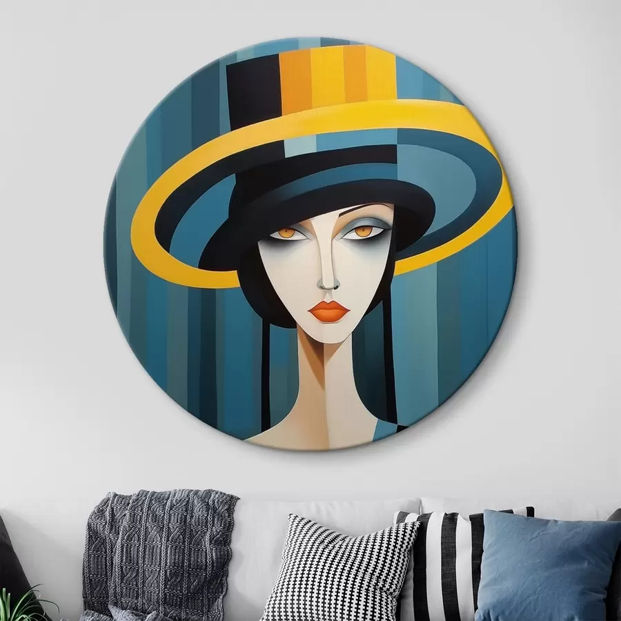 Tablouri Portret abstract de femeie într-o pălărie r44990