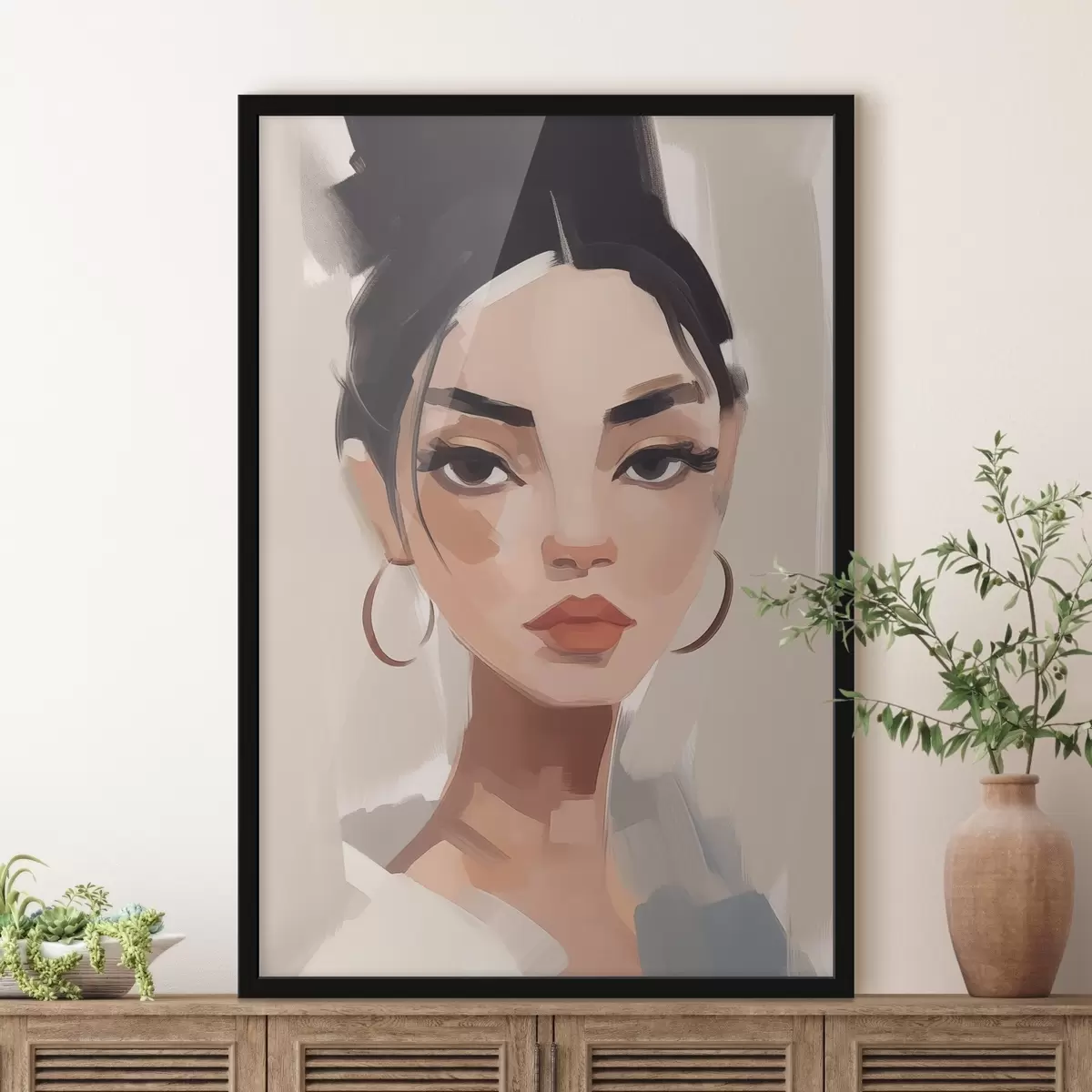 Poster Fată cu păr negru f45013