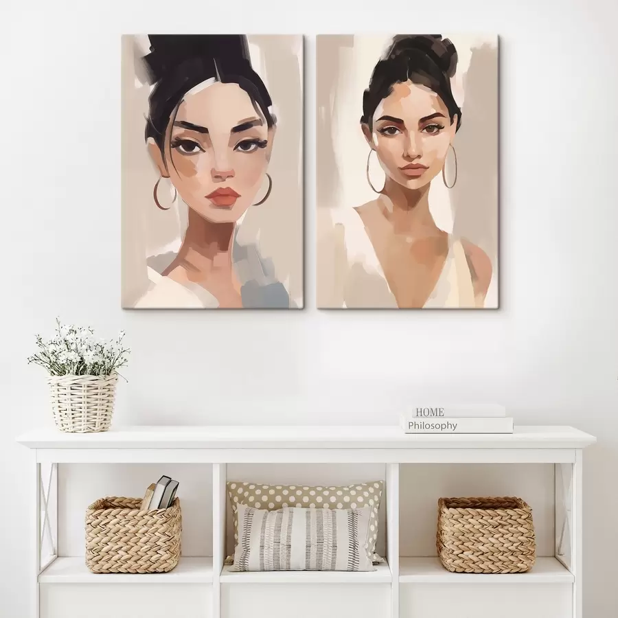 Tablouri Portret de fată imitație de pictură m00484